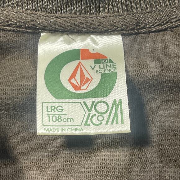 VTG Volcom Track Jacket Men L Green Stripe Full Zip V Line Science Y2K - Picture 8 of 11